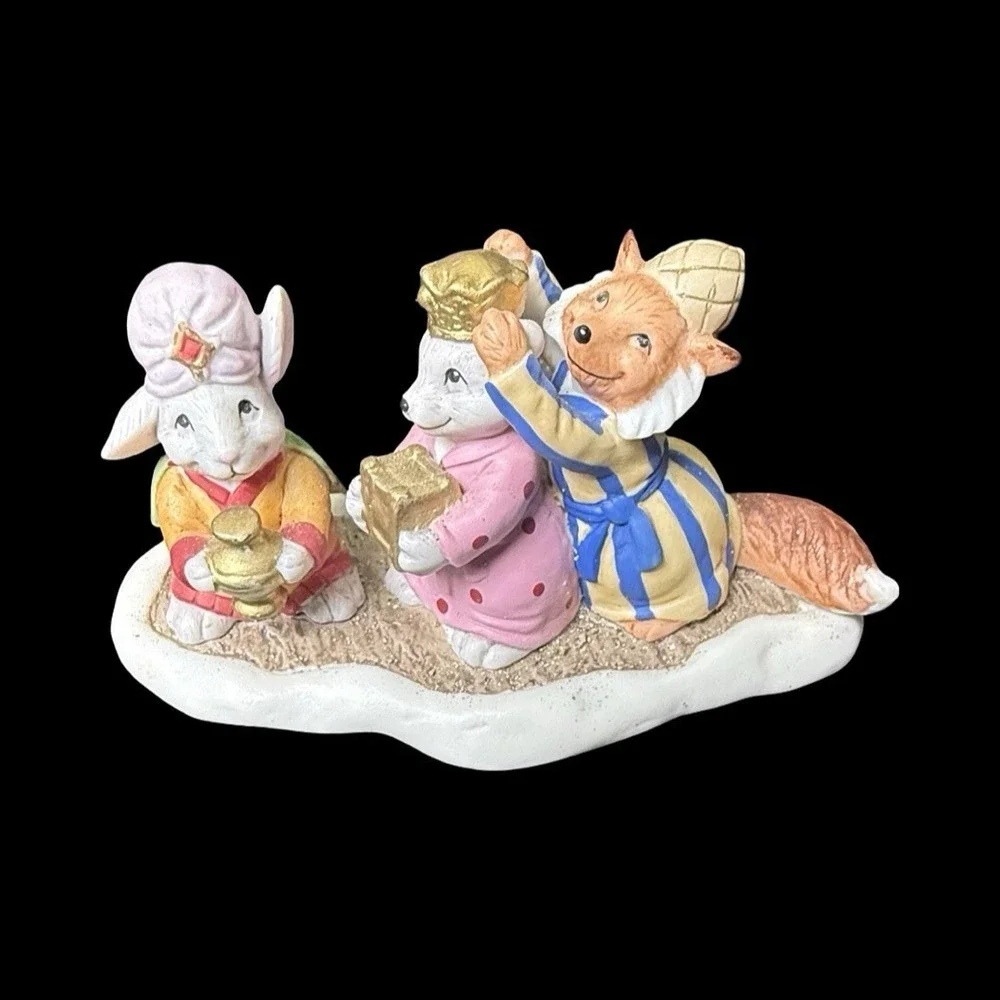 Fitz & Floyd Enchanted Forest Holiday Hamlet Three Wise Men Figurine 1994